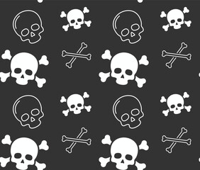 skull crossbones pattern black design