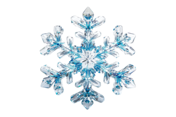Decorative crystal snowflake with blue accents