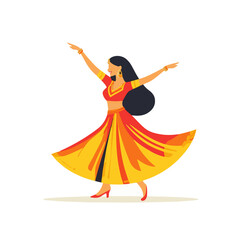Very Simple flat 2D icon bollywood dance set collection isolated on a white background, vector, flat design, animation design, simple flat 2D icon, minimalist design, clipart