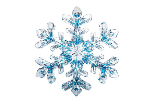 Decorative crystal snowflake with blue accents