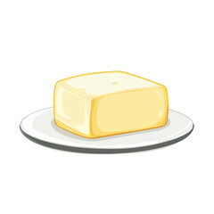 My Simple flat 2D icon butter dish isolated on a white background, vector, flat design, animation design, simple flat 2D icon, minimalist design, clipart plant set design