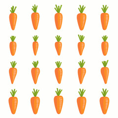 My Simple flat 2D icon orange carrot root with green leaves set isolated on a white background, vector, flat design, animation design, simple flat 2D icon, minimalist design, clipart plant set design