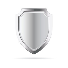 Silver metallic shiny shield