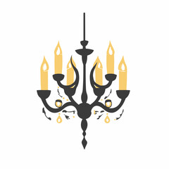 Very Simple flat 2D icon chandelier set collection isolated on a white background, vector, flat design, animation design, simple flat 2D icon, minimalist design, clipart