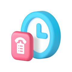 Important call time reminder deadline countdown notification 3d icon realistic vector illustration. Calendar date meeting event contact communication information planner business notification badge