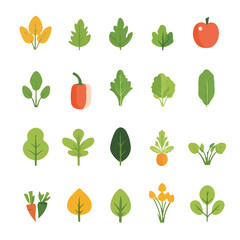 Very Simple flat 2D icon chard set collection isolated on a white background, vector, flat design, animation design, simple flat 2D icon, minimalist design, clipart