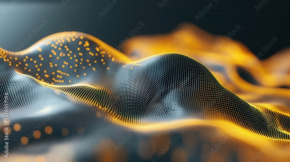 Poster vibrant luminous data points flow and undulate in a captivating high tech cyberspace environment cre