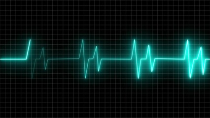 A neon heartbeat icon features a glowing, pulsating line that mimics the rhythm of a heartbeat. It flickers in vibrant colors, evoking energy and life.