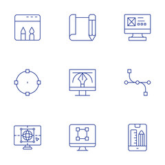 Design icons set. Thin Line style, editable stroke. layout, vector, design, graphic design, art and design, web design, d