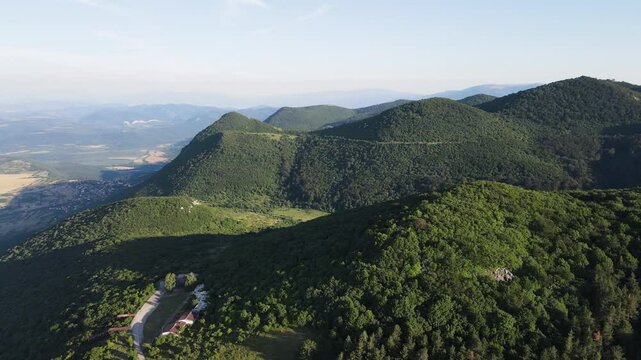 Amazing Aerial view of Balkan Mountains near Okolchitsa peak, Bulgaria