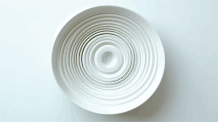 Fototapeta premium High-angle, close-up shot of a white, circular object composed of numerous concentric rings or circles creating a layered, three-dimensional effect. The rings gradually decrease in size towards