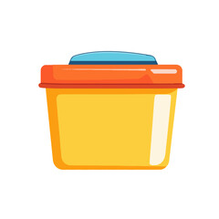 Very Simple flat 2D icon orange food storage container collection isolated on a white background, vector, flat design, animation design, simple flat 2D icon, minimalist design, clipart