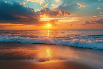 Golden Sunset over Tropical Beach