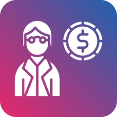 Female Finance Officer icon style