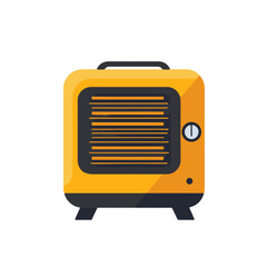 Very Simple flat 2D icon orange yellow heater collection isolated on a white background, vector, flat design, animation design, simple flat 2D icon, minimalist design, clipart