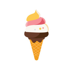 My Simple flat 2D icon ice cream scoop collection isolated on a white background, vector, flat design, animation design, simple flat 2D icon, minimalist design, clipart