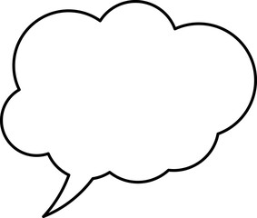 White speech bubble in flat design, chatting box, message box icon. Balloon doodle style of thinking sign symbol. Speech bubble isolated on background.