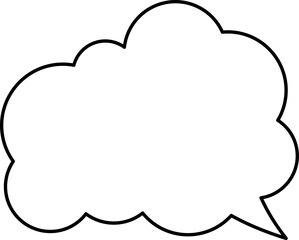 White speech bubble in flat design, chatting box, message box icon. Balloon doodle style of thinking sign symbol. Speech bubble isolated on background.