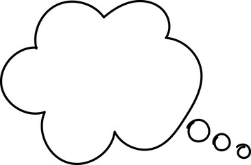 White speech bubble in flat design, chatting box, message box icon. Balloon doodle style of thinking sign symbol. Speech bubble isolated on background.
