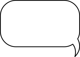 White speech bubble in flat design, chatting box, message box icon. Balloon doodle style of thinking sign symbol. Speech bubble isolated on background.