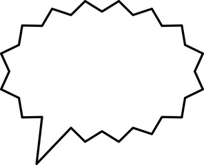 White speech bubble in flat design, chatting box, message box icon. Balloon doodle style of thinking sign symbol. Speech bubble isolated on background.