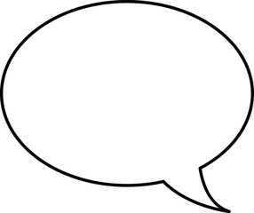 White speech bubble in flat design, chatting box, message box icon. Balloon doodle style of thinking sign symbol. Speech bubble isolated on background.