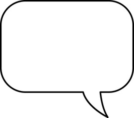 White speech bubble in flat design, chatting box, message box icon. Balloon doodle style of thinking sign symbol. Speech bubble isolated on background.