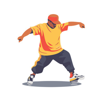 My Simple flat 2D icon orange Krump dance isolated on a white background, vector, flat design, vector, animation design, simple flat 2D icon, minimalist design, vector design	