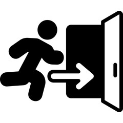 Emergency Exit glyph icon