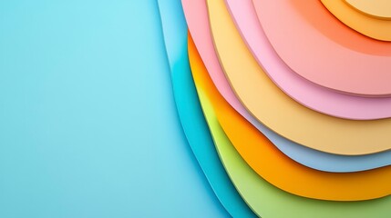 Obraz premium Vibrant Layered Paper Background in Pastel and Bright Shades