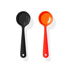 A Simple flat 2D icon measuring spoons isolated on a white background, vector, flat design, vector, flat design, animation design, flat 2D icon, minimalist design, vector