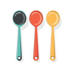 Very Simple flat 2D icon measuring spoons set isolated on a white background, vector, flat design, vector, flat design, animation design, flat 2D icon, minimalist design, vector
