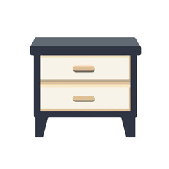 Very Simple flat 2D icon nightstand isolated on a white background, vector, flat design, vector, flat design, animation design, flat 2D icon, minimalist design, vector