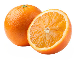 orange fruit with slice isolated on transparent background png