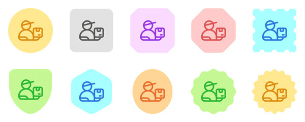 Editable package courier, delivery man vector icon. Shipping, delivery, e-commerce, logistics. Part of a big icon set family. Perfect for web and app interfaces, presentations, infographics, etc