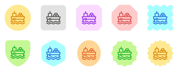 Editable cargo ship vector icon. Shipping, delivery, e-commerce, transport, logistics. Part of a big icon set family. Perfect for web and app interfaces, presentations, infographics, etc