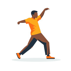 My Simple flat 2D icon popping dance isolated on a white background, vector, flat design, vector, flat design, animation design, flat 2D icon, minimalist design, vector