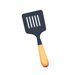 A Simple flat 2D icon black spatula isolated on a white background, vector, flat design, vector, flat design, animation design, flat 2D icon, minimalist design, vector