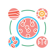 Induced pluripotent stem cells color flat icon.