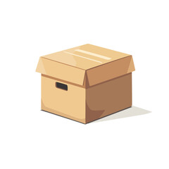 A Simple flat 2D icon brown storage box isolated on a white background, vector, flat design, vector, flat design, animation design, flat 2D icon, minimalist design, vector