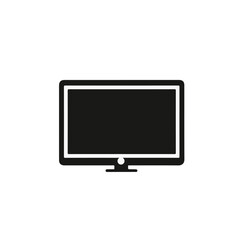 Very Simple flat 2D icon black television isolated on a white background, vector, flat design, vector, flat design, animation design, flat 2D icon, minimalist design, vector