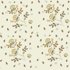 Minimalist floral seamless pattern vectors 