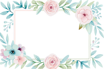 Floral watercolor wedding invitation design