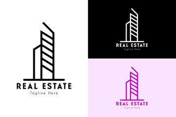 Obraz premium bold lines tallest tower design, line art, icon, vector, logo for hotel, builders, apartment, flat, land, landlord, property agents, real estate, construction company, property firm, landmark, home