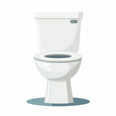 A Simple flat 2D icon white toilet isolated on a white background, vector, flat design, vector, flat design, animation design, flat 2D icon, minimalist design, vector