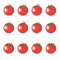 Very Simple flat 2D icon tomato isolated on a white background, vector, flat design, vector, flat design, animation design, flat 2D icon, minimalist design, vector