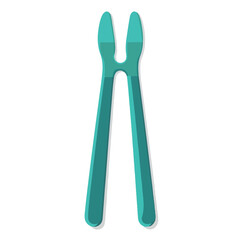 A Simple flat 2D icon blue tongs isolated on a white background, vector, flat design, vector, flat design, animation design, flat 2D icon, minimalist design, vector