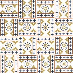 Geometrical Retro Block Repeat Vector Pattern