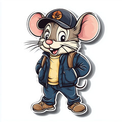 Funny mouse sticker