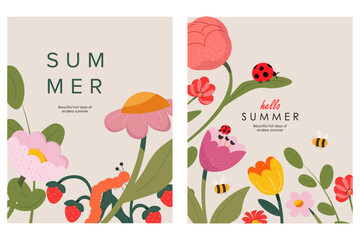 Set of postcards hello summer © Kristina Bilous